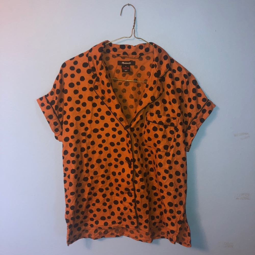 Madewell Polka Dotted Pajama Button Up Shirt XS